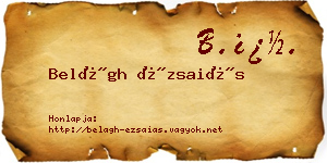 Belágh Ézsaiás névjegykártya